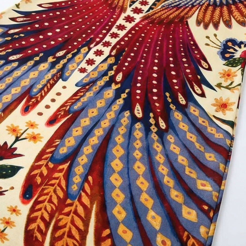 Vivara – Bold Peacock Wingspan Summer Dress