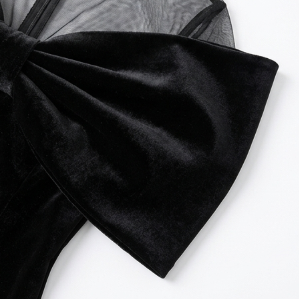 Velara – Dramatic Bow Midi Dress