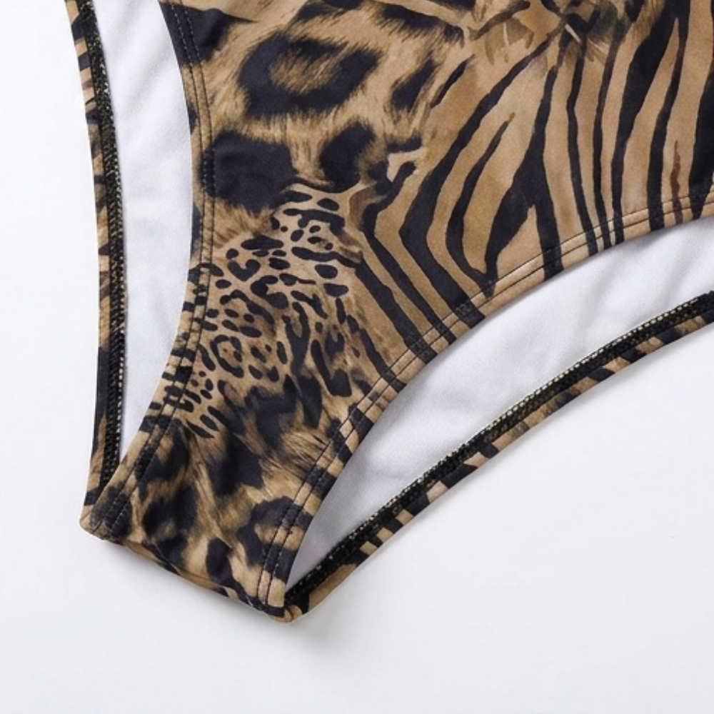 Lunavia – Women's Leopard Print Plunge Bikini Set