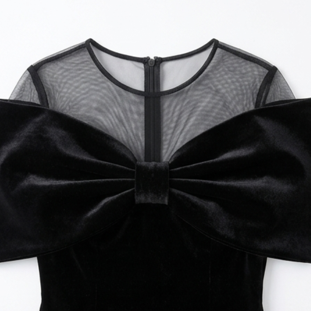 Velara – Dramatic Bow Midi Dress