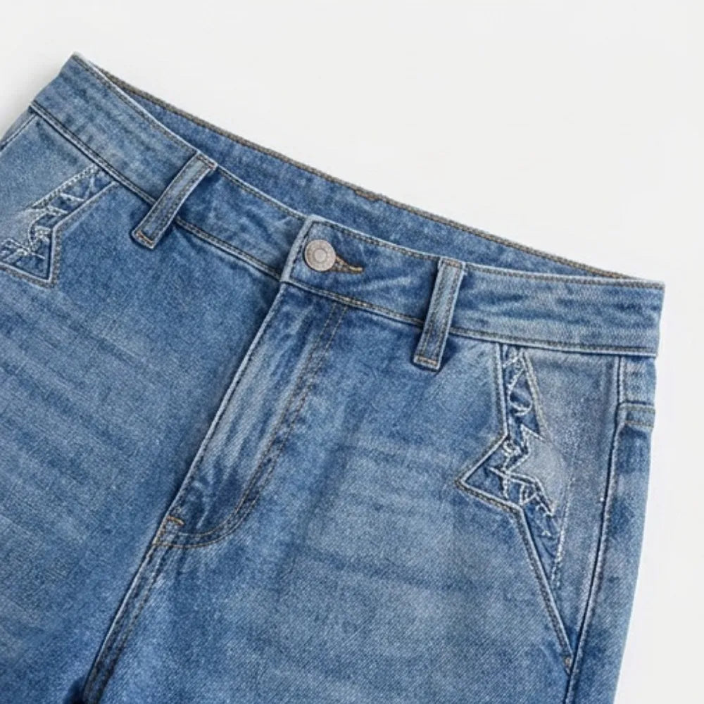 Luvenza – Women's Vintage Wide-Leg Flare Jeans