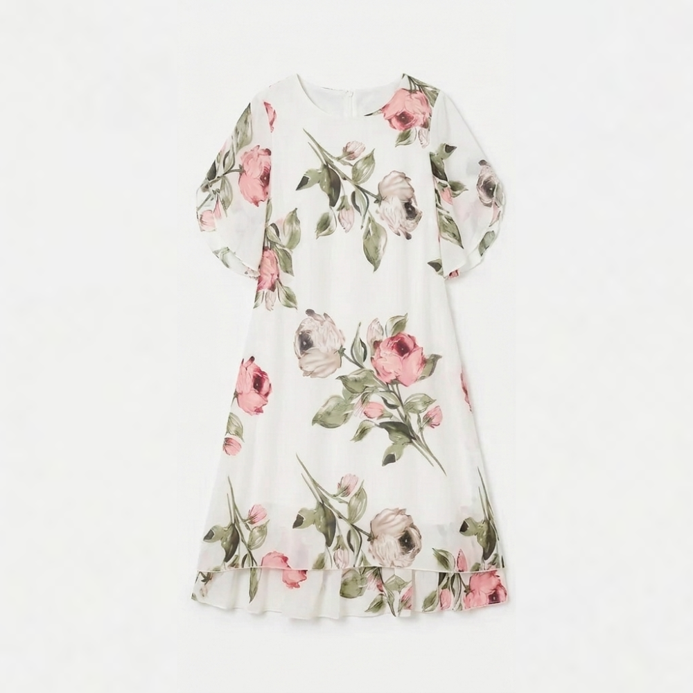 Floressa – Women's Floral Chiffon Midi Dress