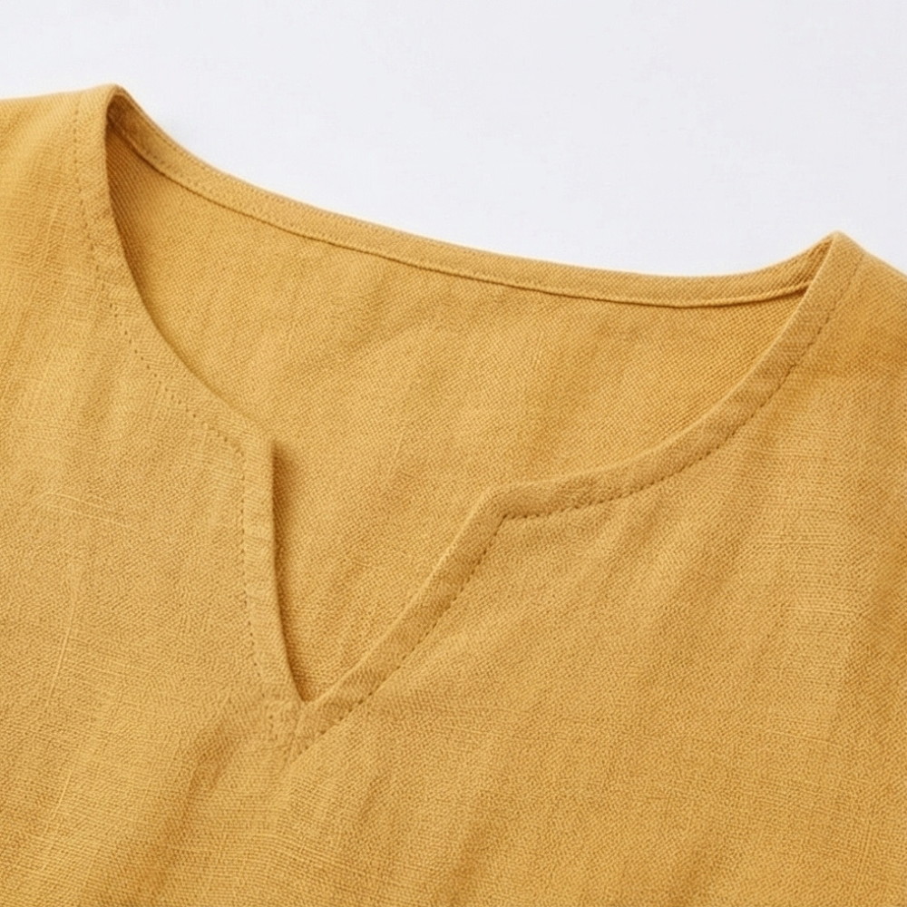 Solenne – Relaxed V-Neck Midi Dress