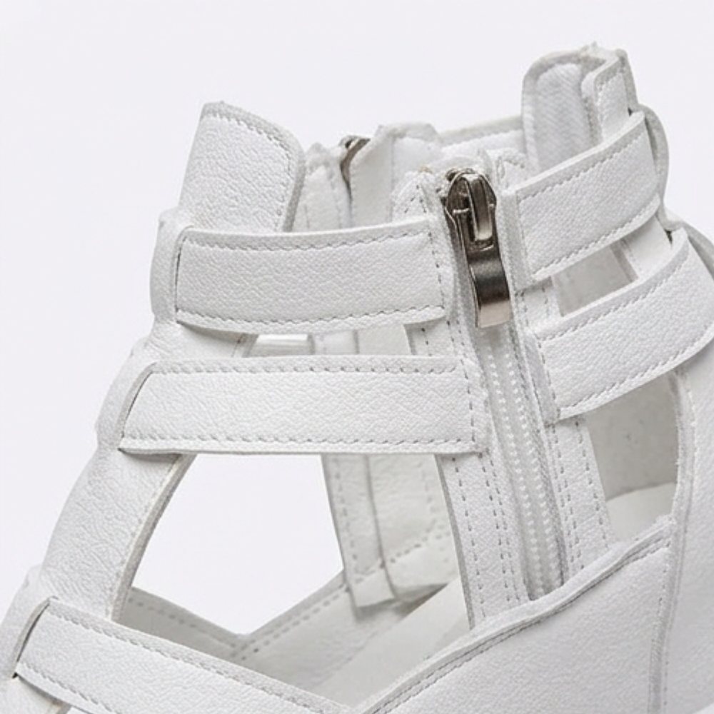 Veluna – Caged Wedge Sandals with Hidden Platform