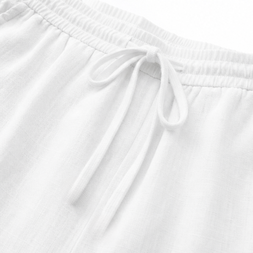 Lyriva™ – Women's Capri Pants with Drawstring Waist, Pockets and Button-Slit Hem