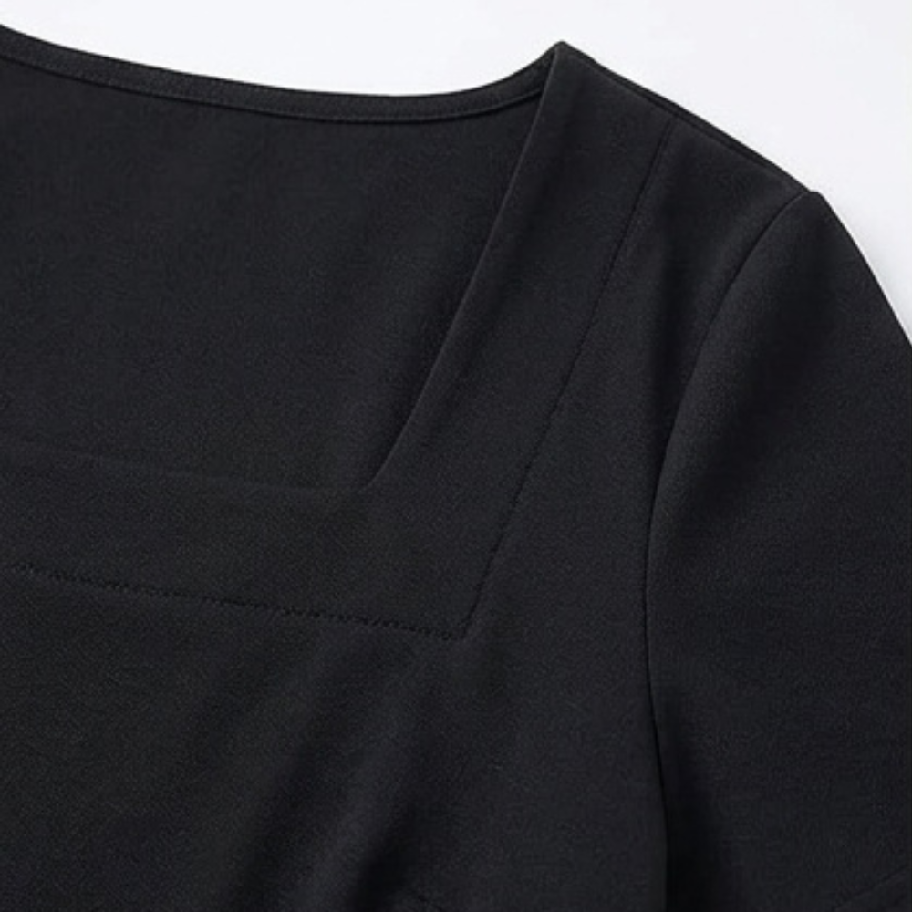 Soliva – Women's Soft Square-Neck Pocket Dress