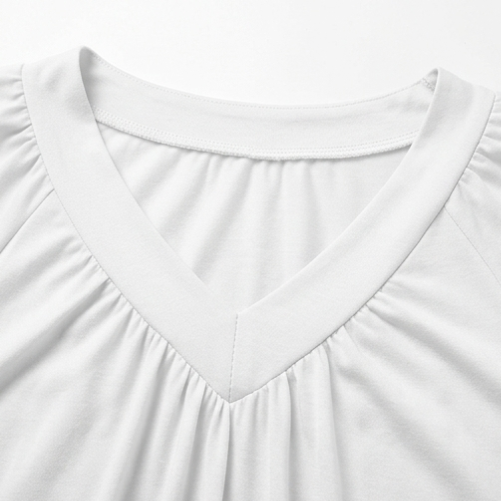 Vivelyn – Women's pleated V-neck blouson top
