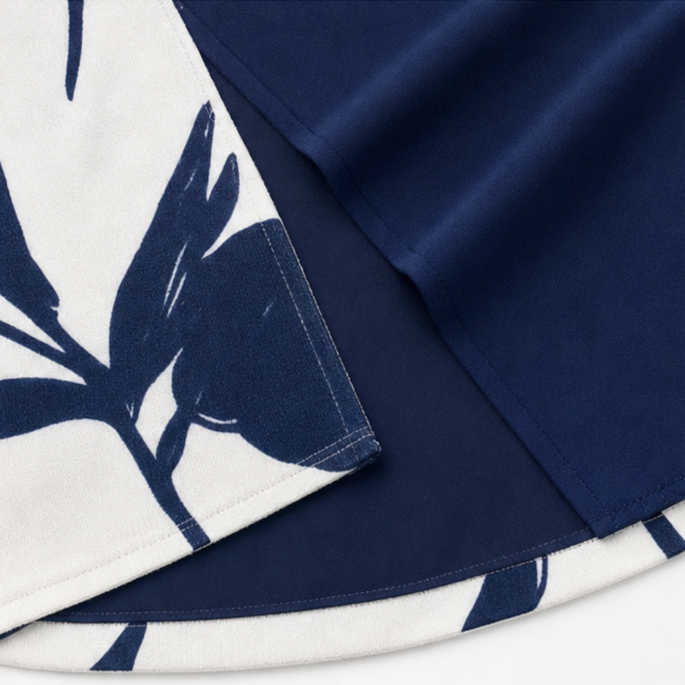 Evania™ – Women's Navy Botanical 3 Piece Outfit Set with Longline Cardigan