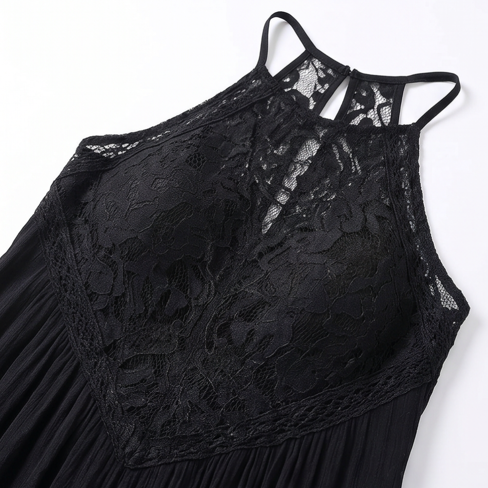 Lunavia™ – Lace Halter Boho Maxi Dress