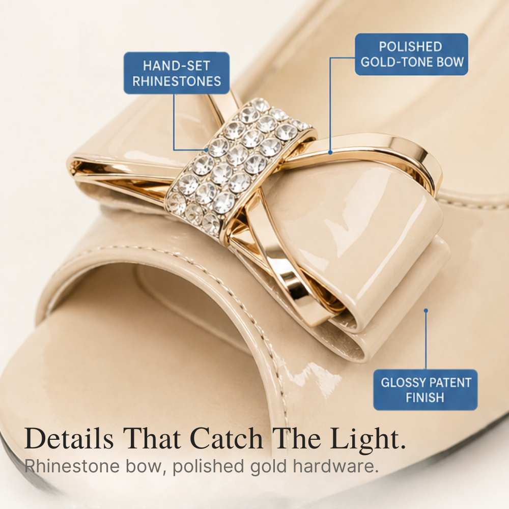 Belluna – Rhinestone Bow Slingback Heels