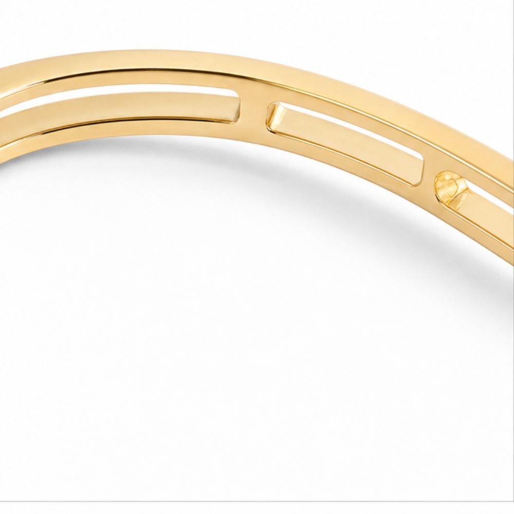Veluna – Floating Crystal Gold Bangle Bracelet for Women
