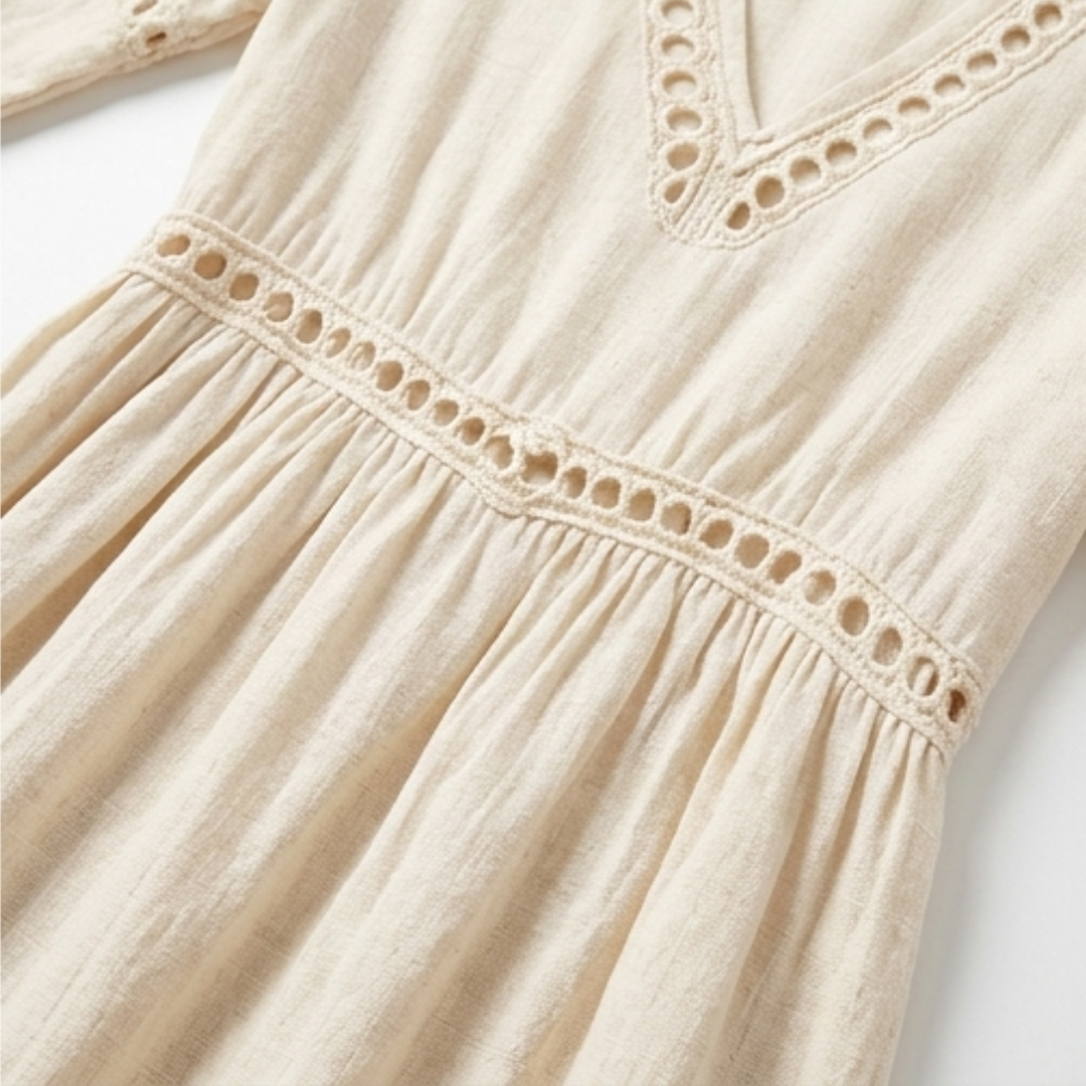 Solmera – Crochet Trim Midi Dress