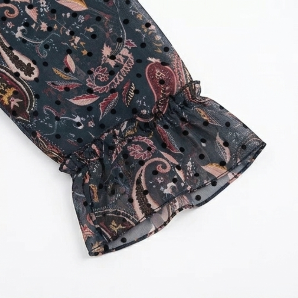 Floressa – Women's Tiered Chiffon Paisley Midi Dress
