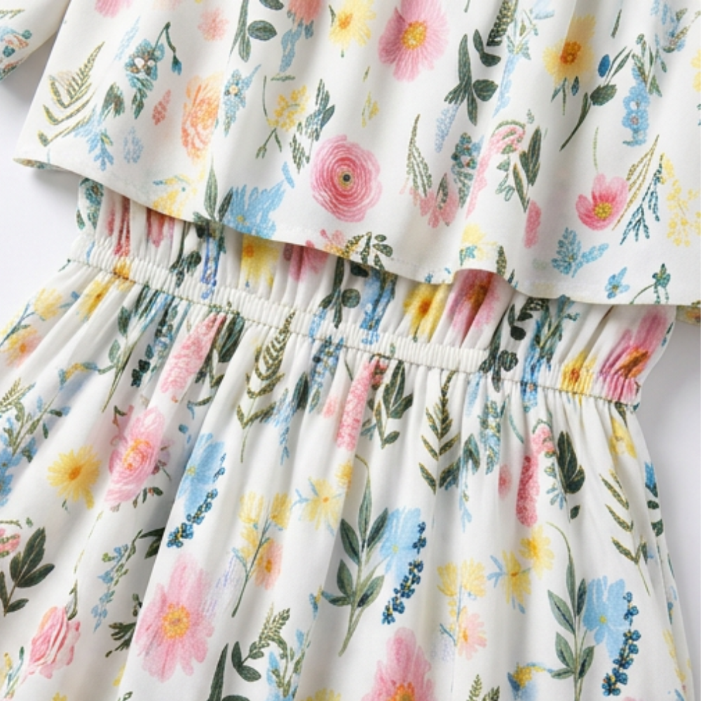 Florevia – Women's Off-Shoulder Floral Maxi Dress with Pockets