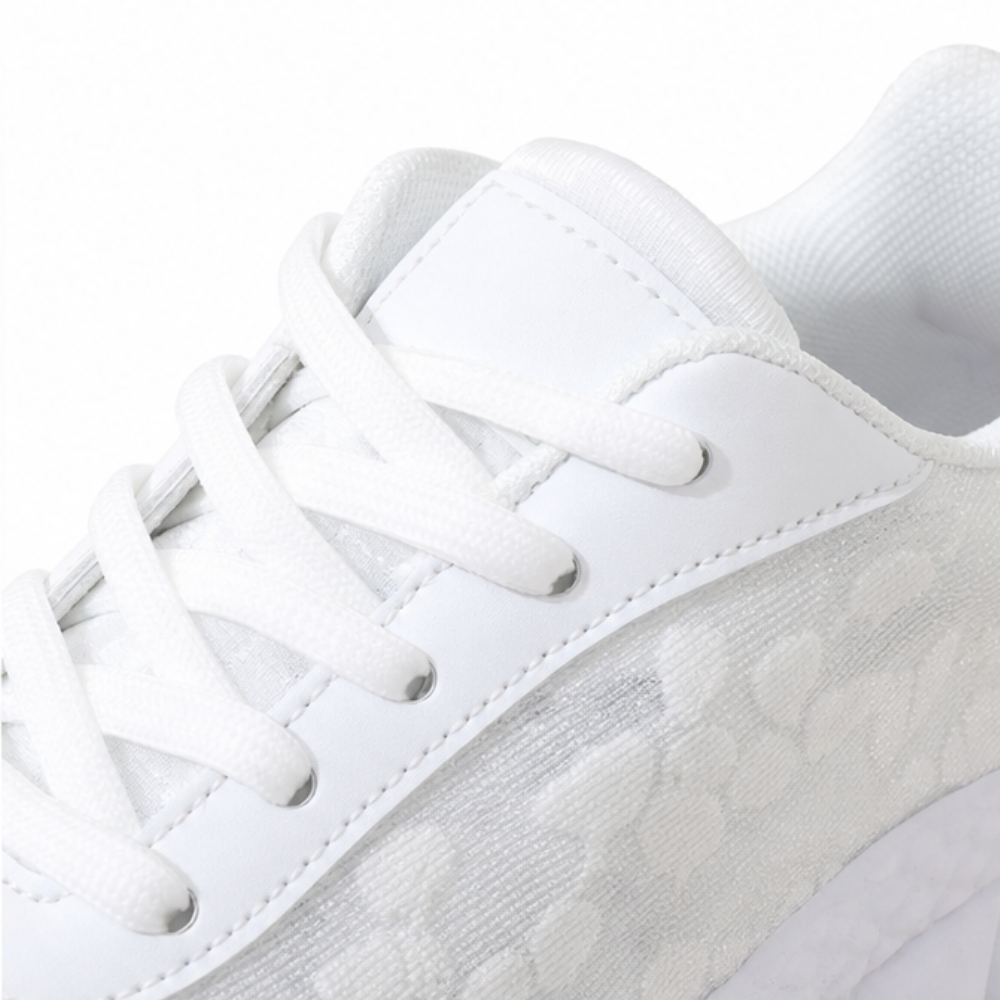 Stelline – Star Mesh Platform Sneakers for Women, Breathable White Lace