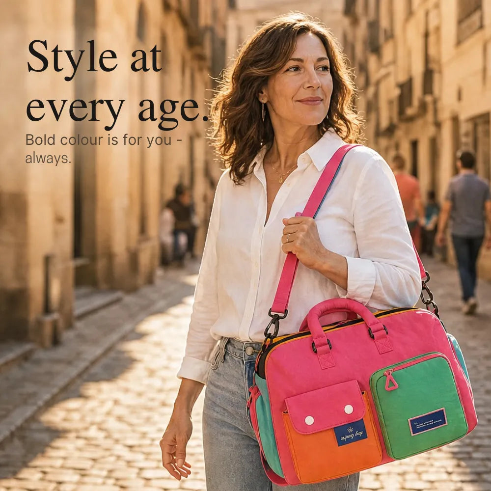Solara – Color Block Weekend Bag with Crossbody Strap