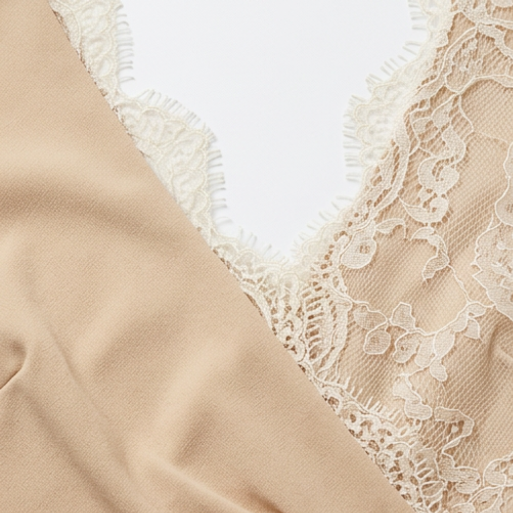 Lusara – Pearl Belted Lace Sleeve Mini Dress