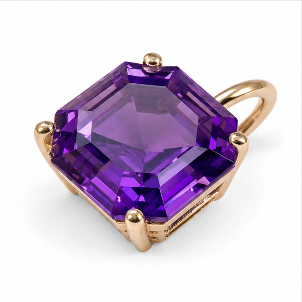 Lunera – Amethyst purple drop earrings, gold finish