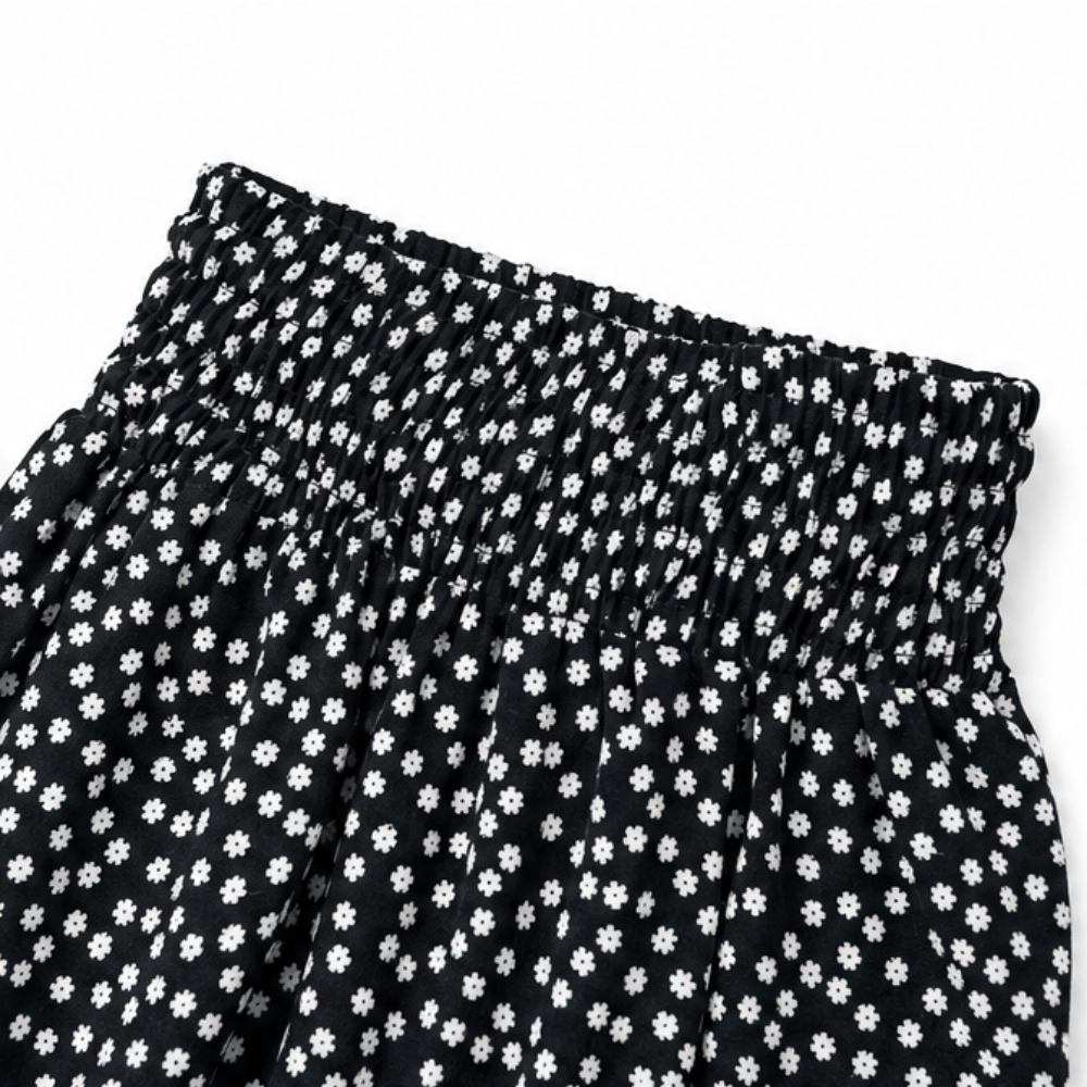 Velura™ – Smocked High-Waist Wide-Leg Floral Pants