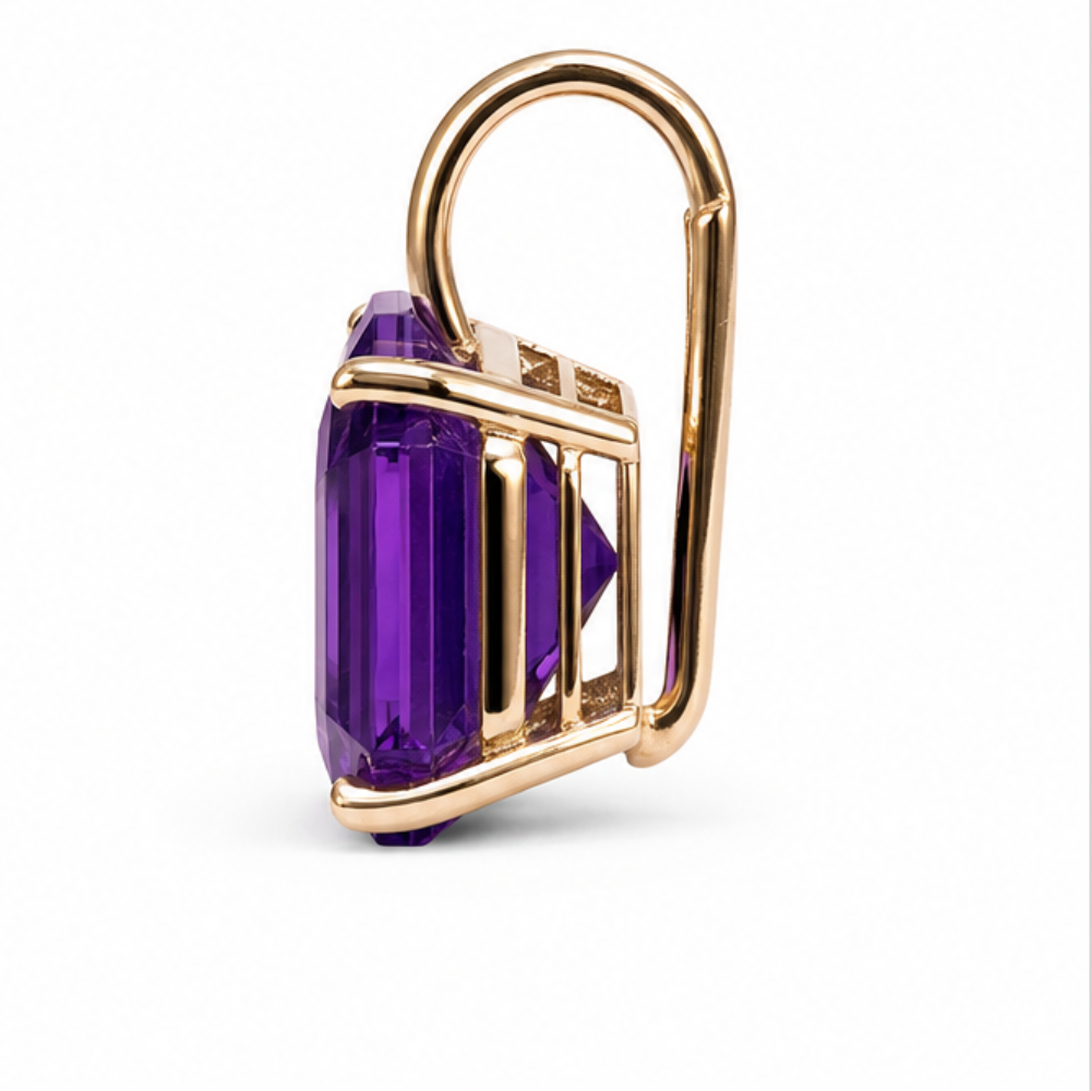 Lunera – Amethyst purple drop earrings, gold finish