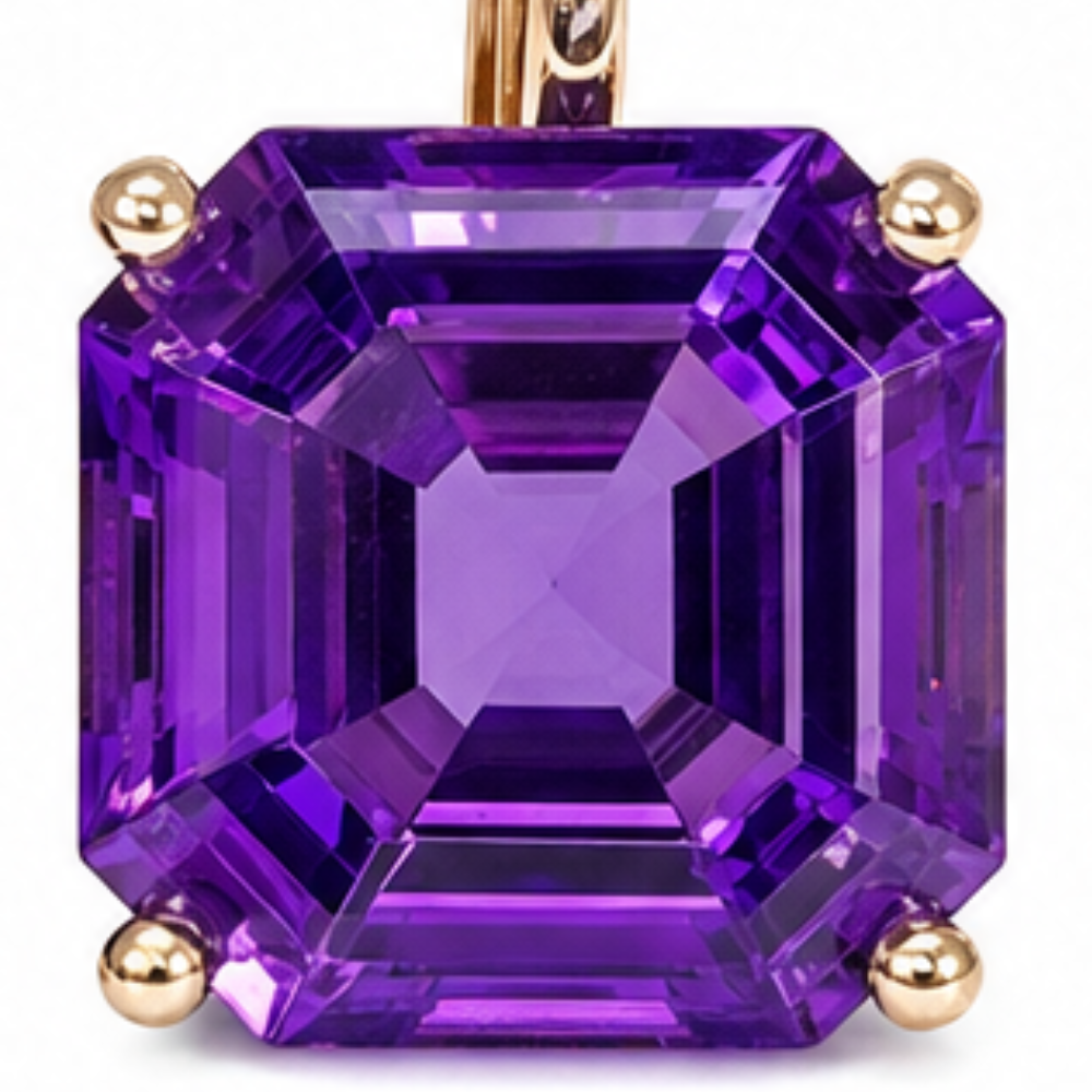 Lunera – Amethyst purple drop earrings, gold finish