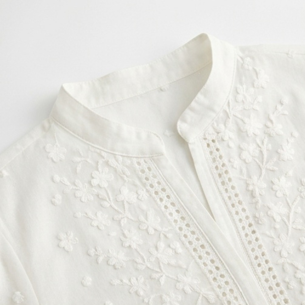 Lunelle – Women's Embroidered White Blouse