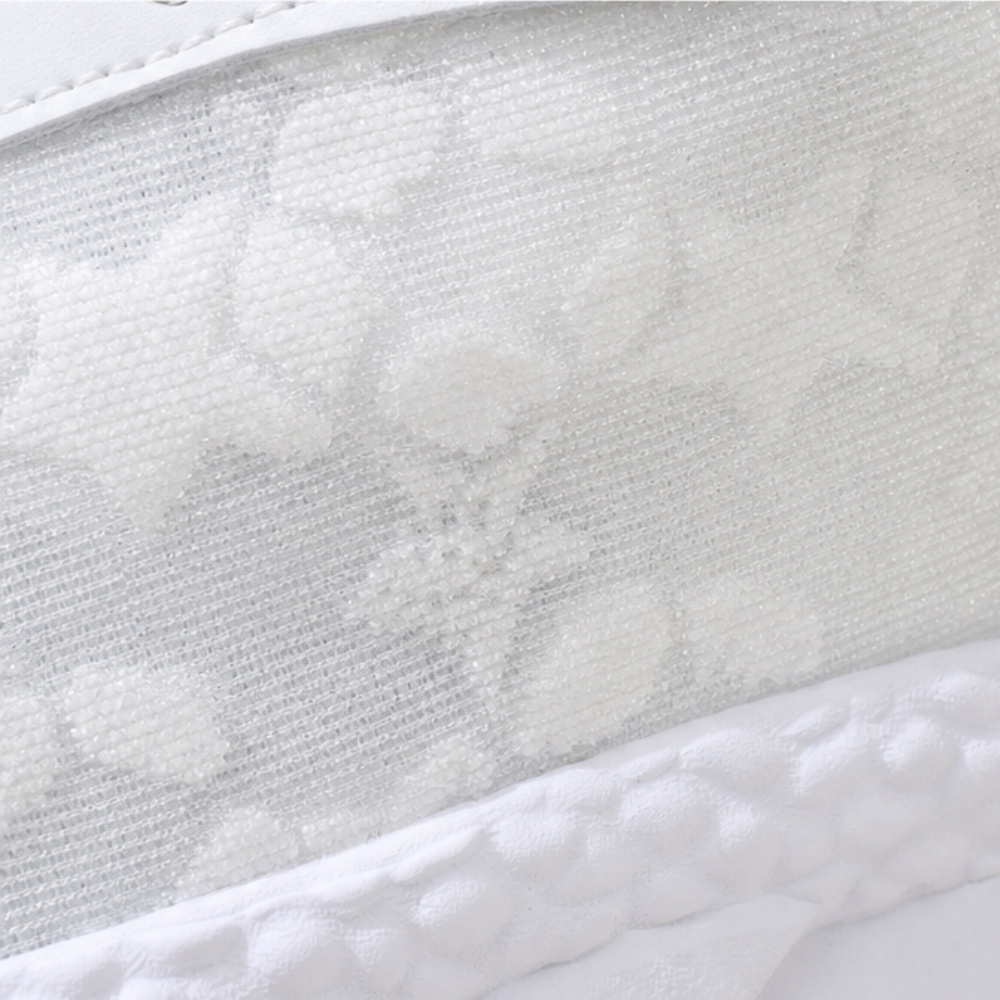 Stelline – Star Mesh Platform Sneakers for Women, Breathable White Lace
