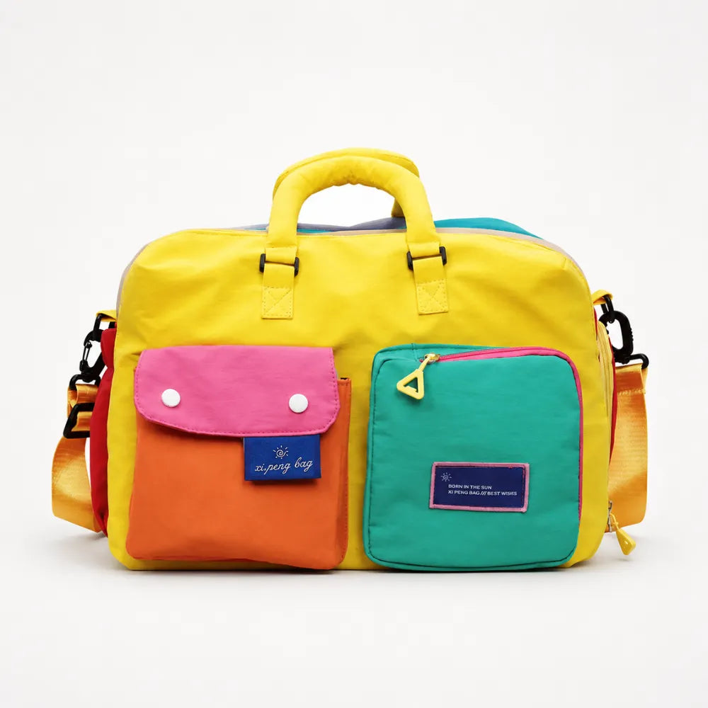 Solara – Color Block Weekend Bag with Crossbody Strap