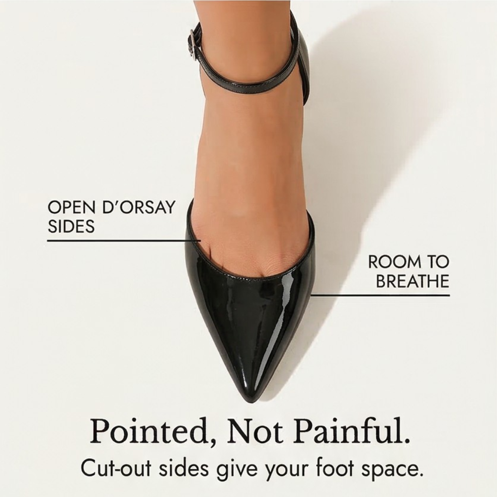 Lusoire – Glossy D'Orsay Stiletto Heels for Women
