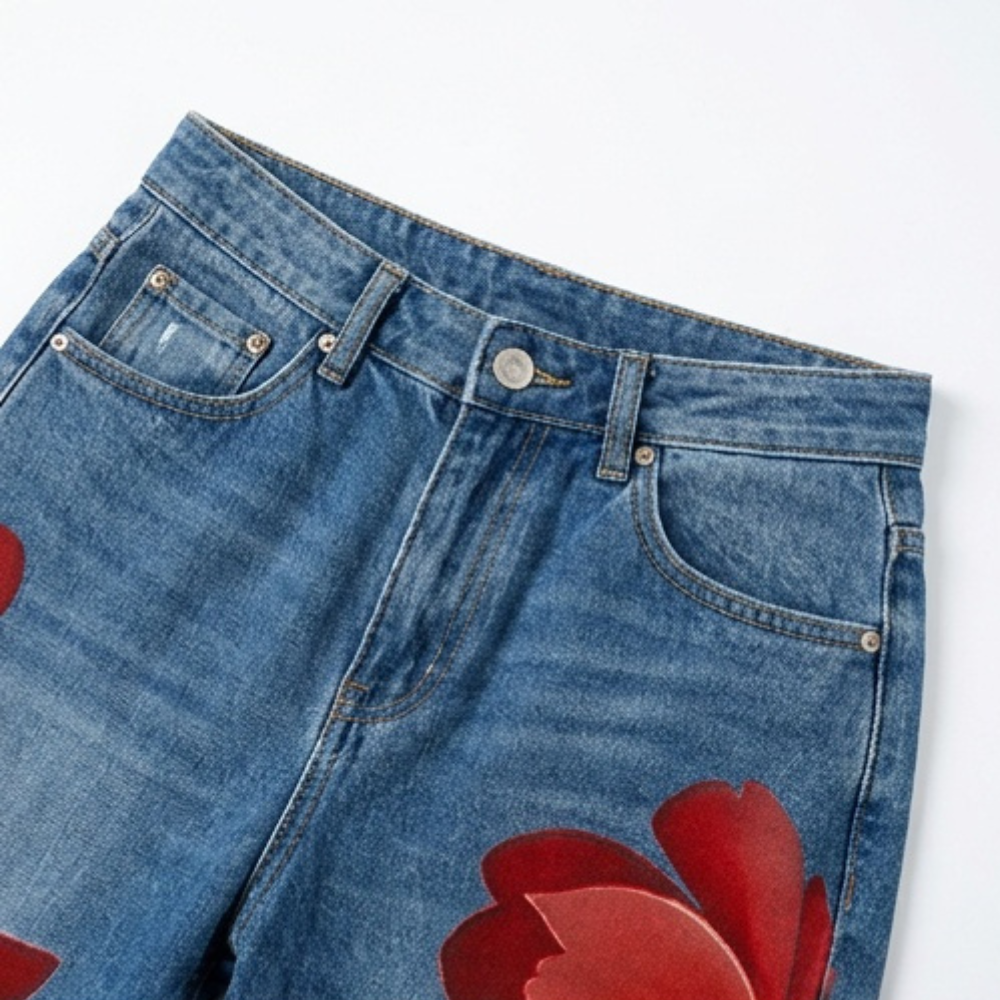 Florenza – Women's Bold Floral Wide-Leg Jeans