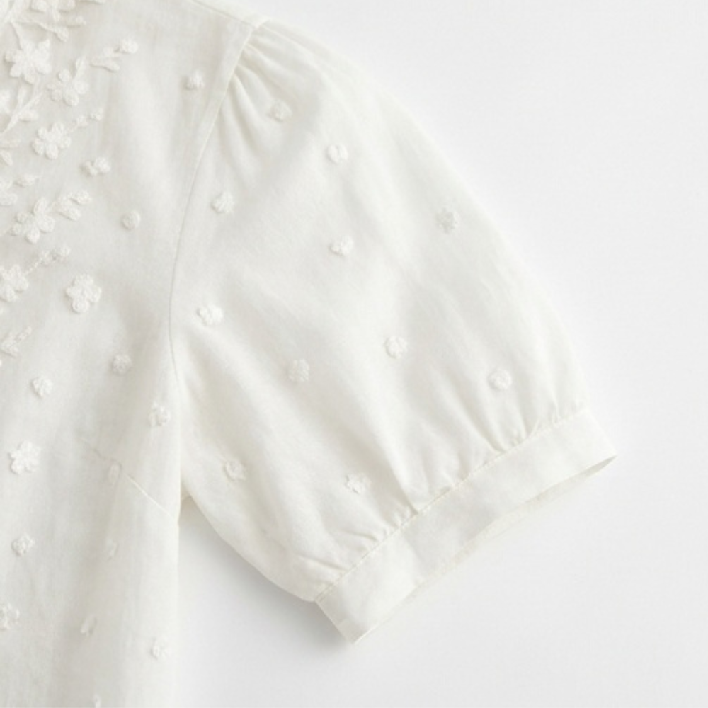 Lunelle – Women's Embroidered White Blouse
