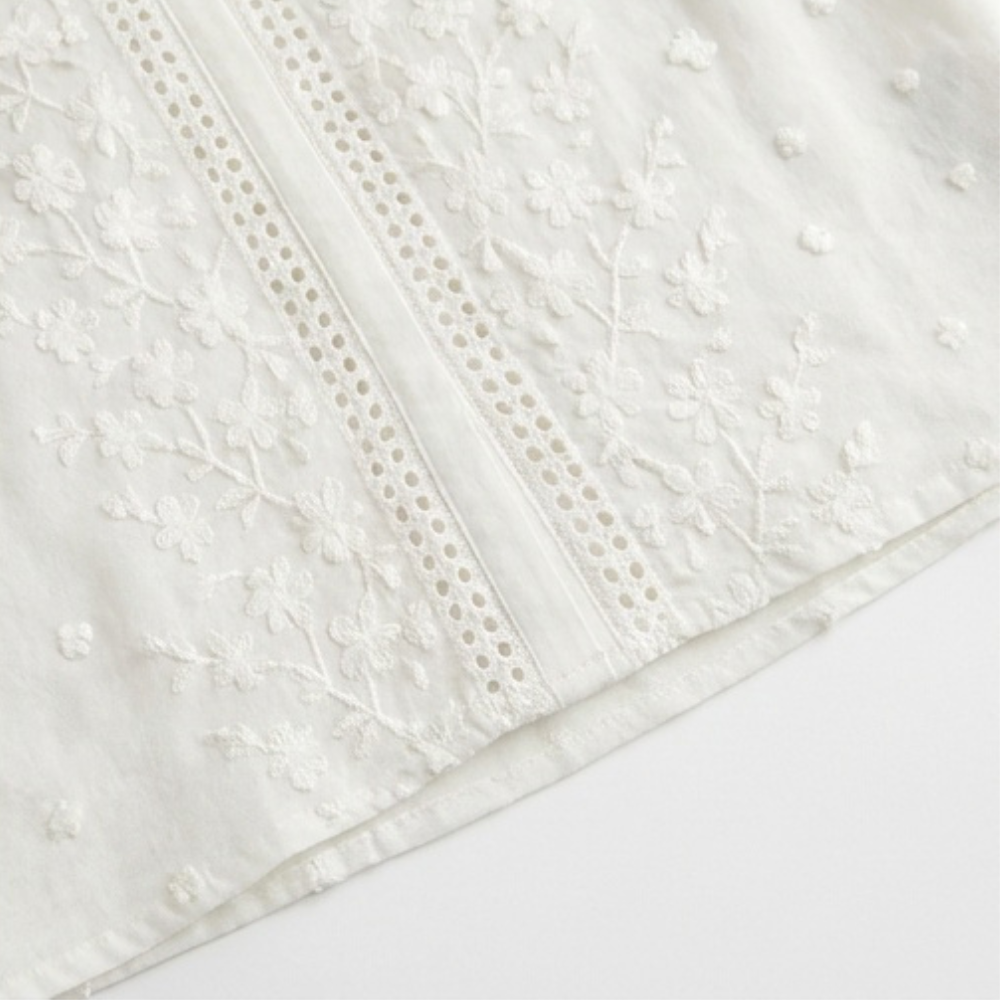 Lunelle – Women's Embroidered White Blouse