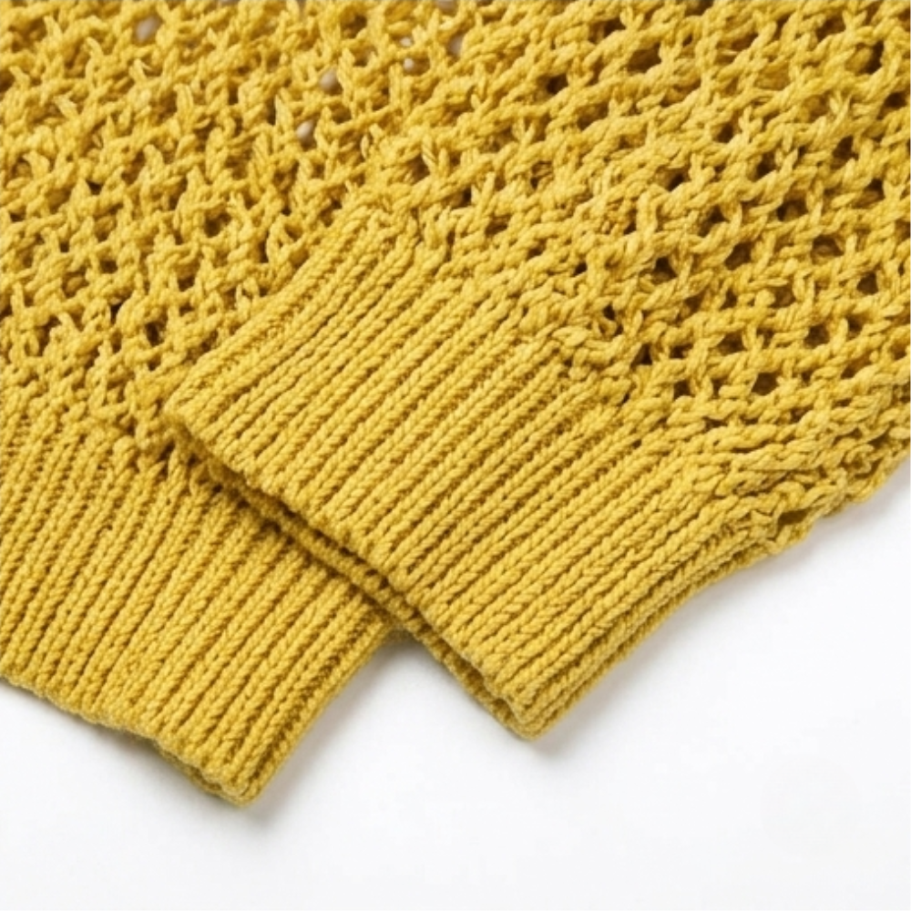Delyne – Women's Open-Knit Hooded Pullover