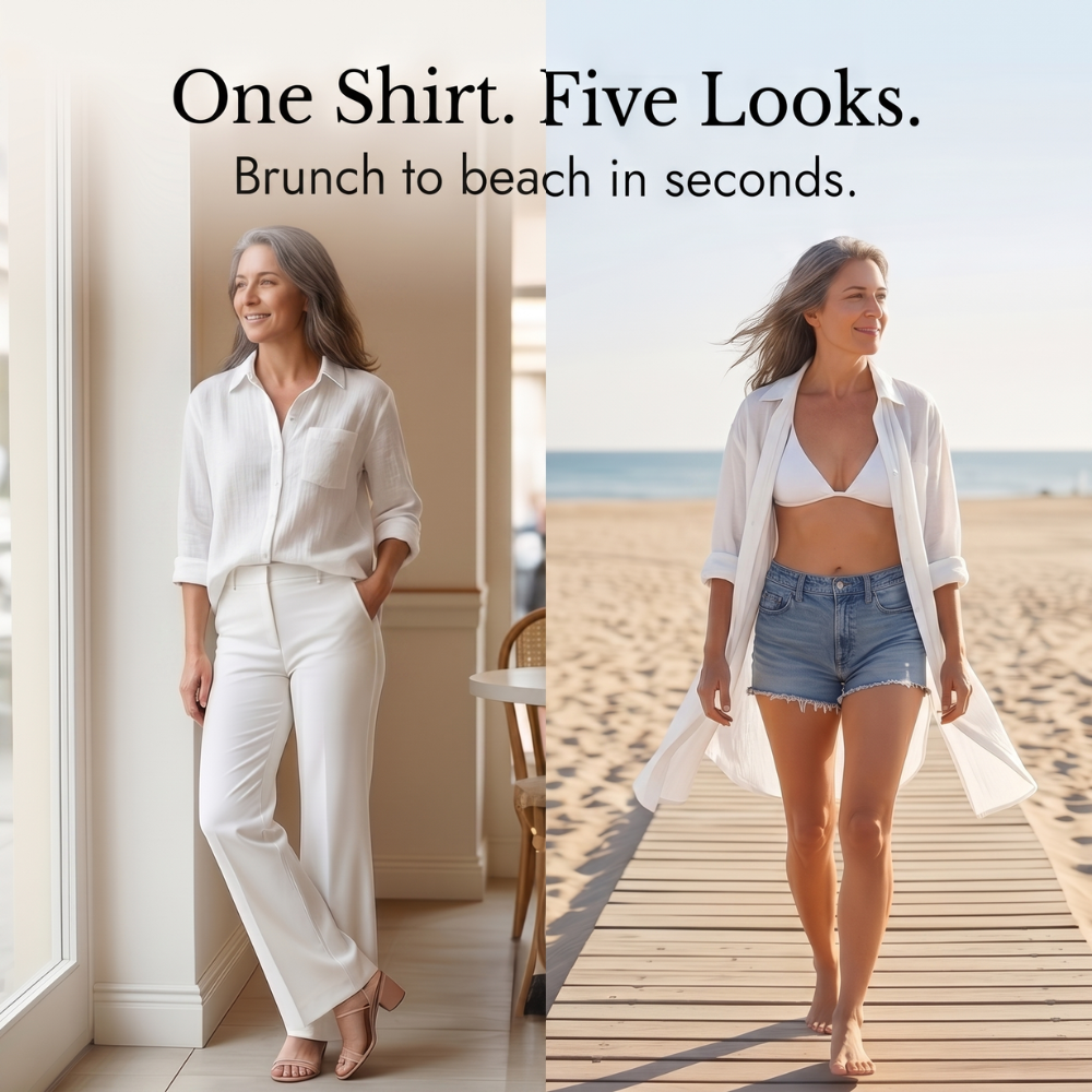 Solaire – Women's breathable cotton button up shirt
