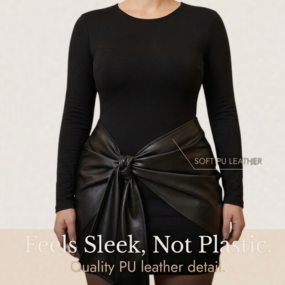 Novelle – Women's Long Sleeve Tie Waist Mini Dress