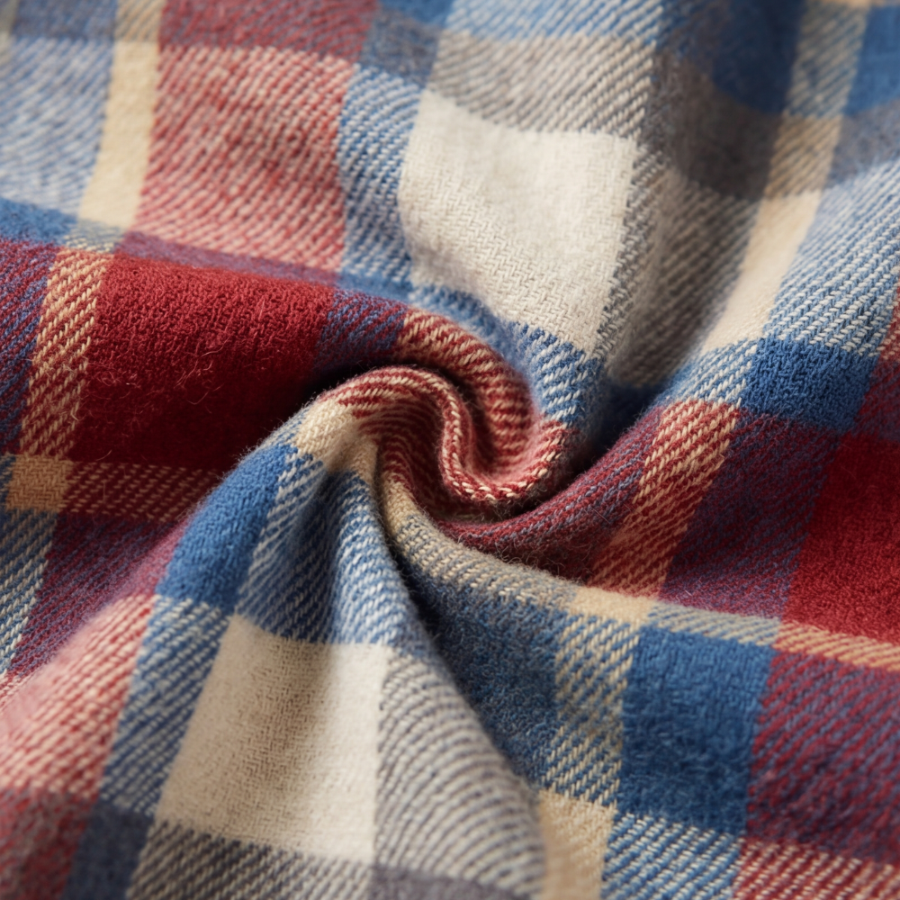 Weslyn – Women’s Contrast Denim Plaid Hooded Jacket