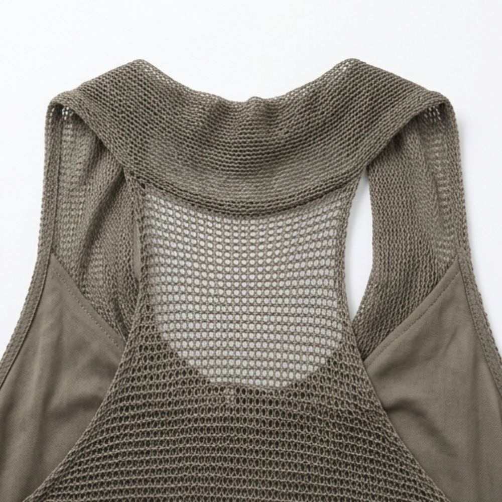 Lunessa – Draped Cowl-Neck Knit Halter Top
