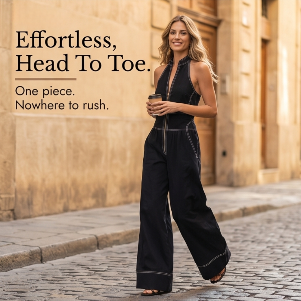 Lunelle – Women's Sculpted Halter Jumpsuit
