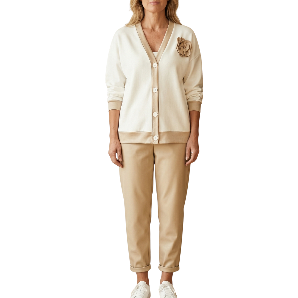 Vivara – Women's Satin Trim Two Piece Matching Set