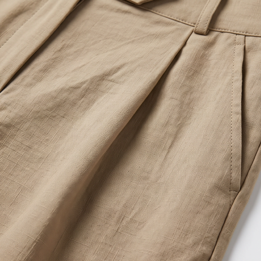 Lunavia™ - High-Waist Pleated Tailored Shorts