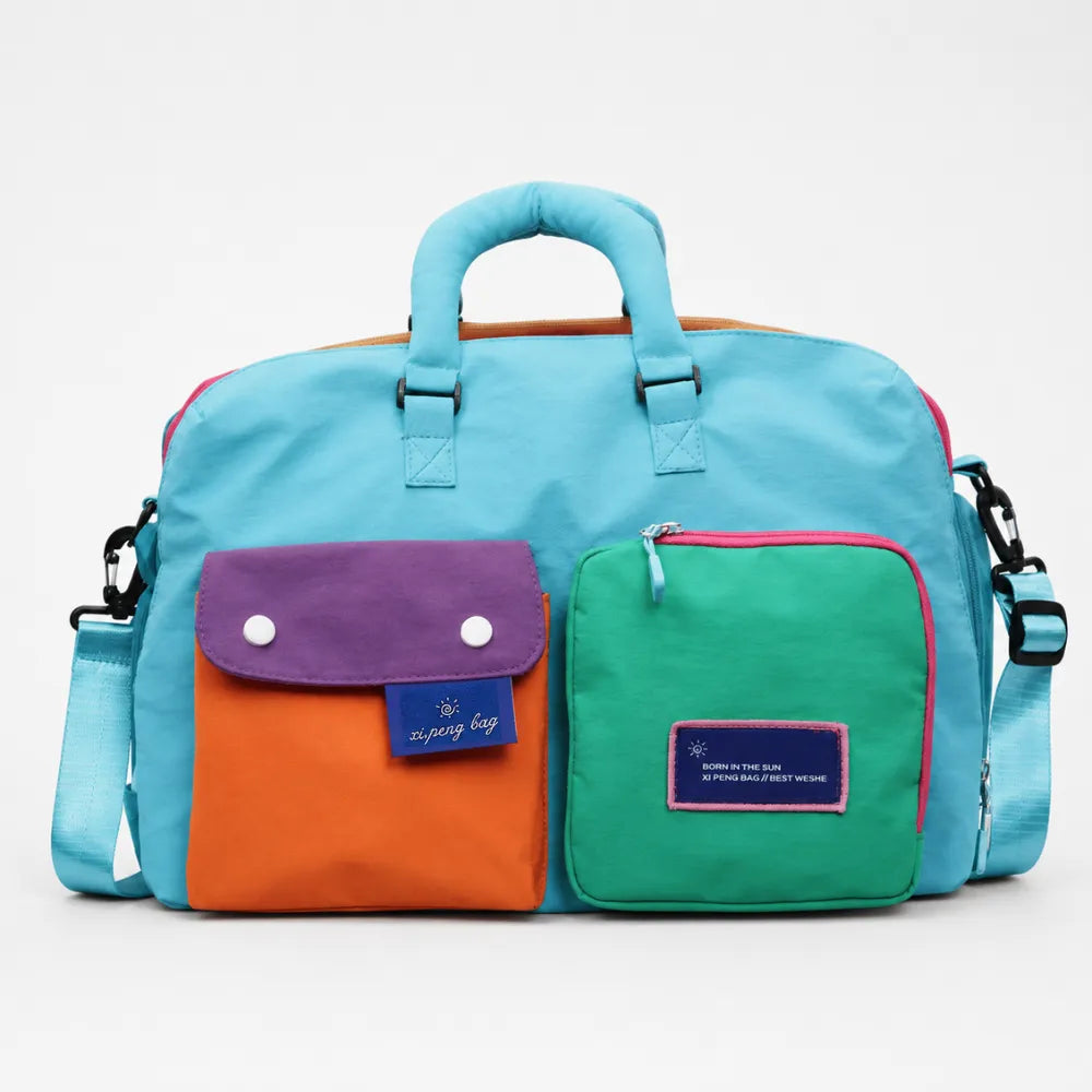 Solara – Color Block Weekend Bag with Crossbody Strap