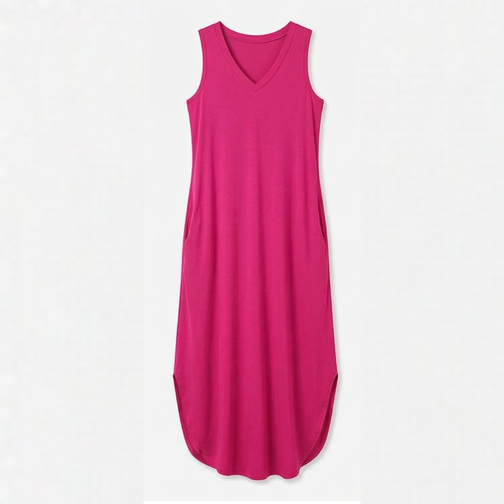 Vivara – Flowy V-Neck Maxi Dress with Pockets
