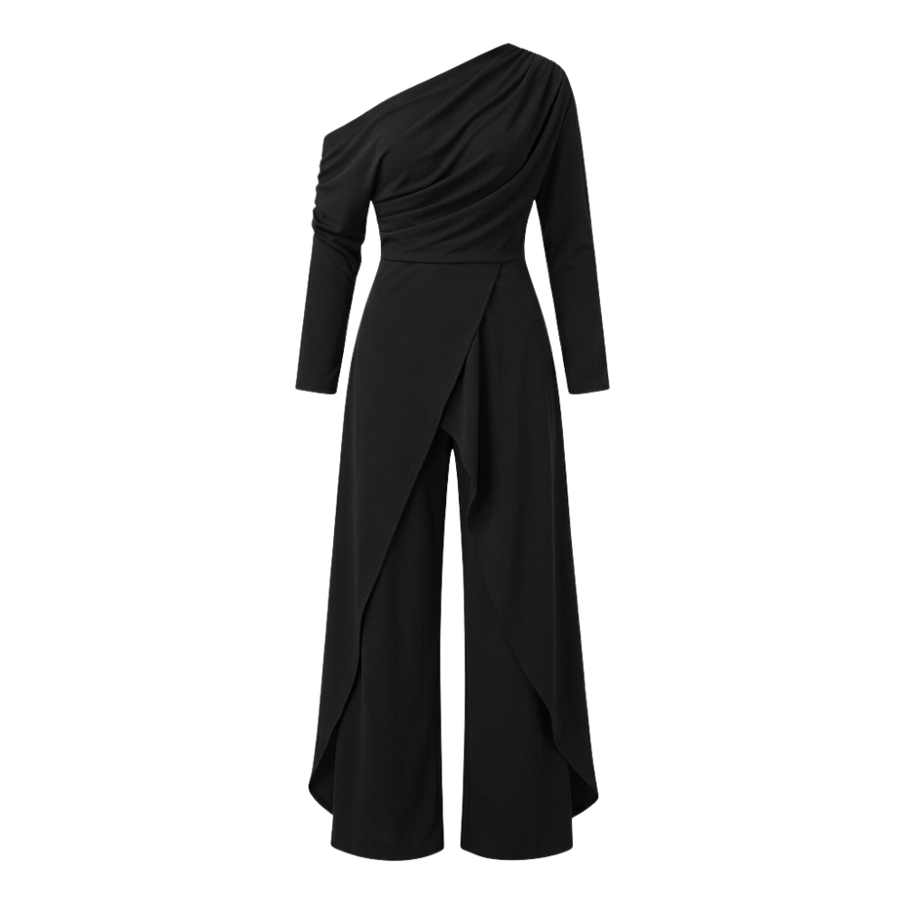 Sorenna - Women's One Shoulder Wrap Jumpsuit