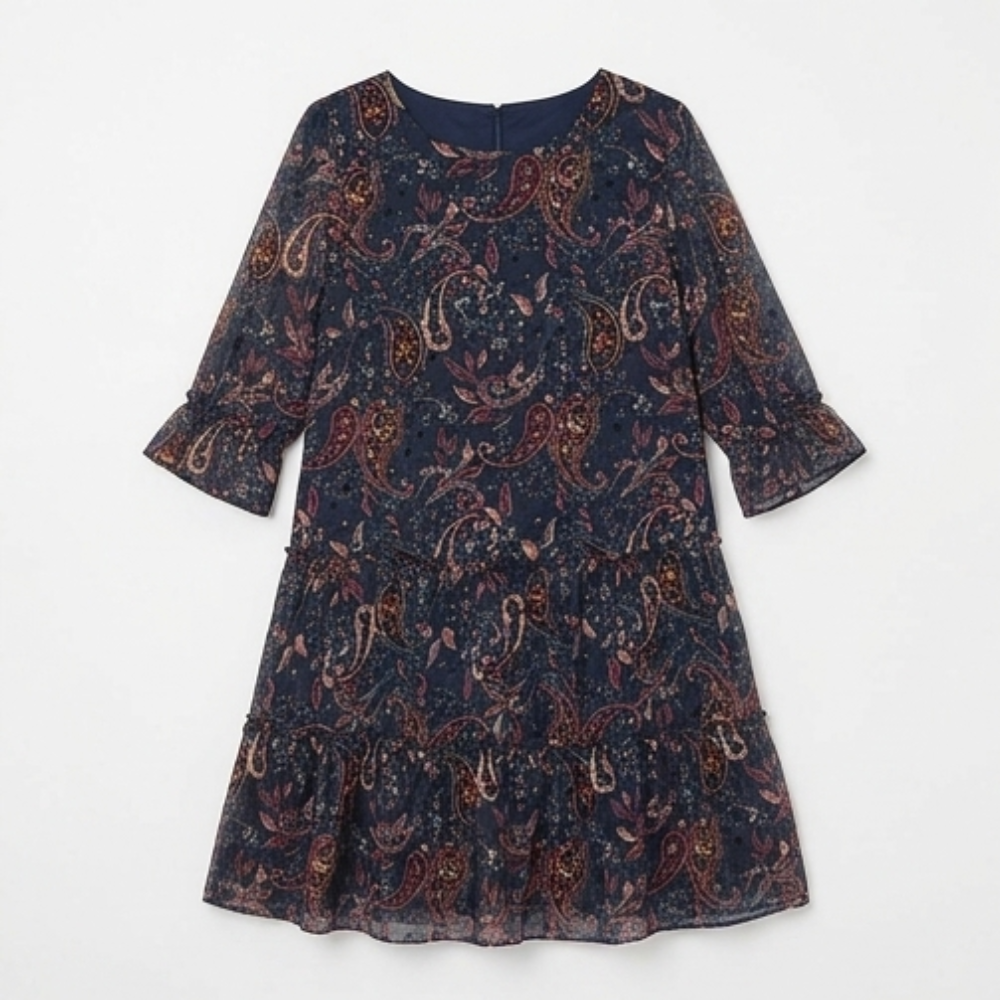 Floressa – Women's Tiered Chiffon Paisley Midi Dress