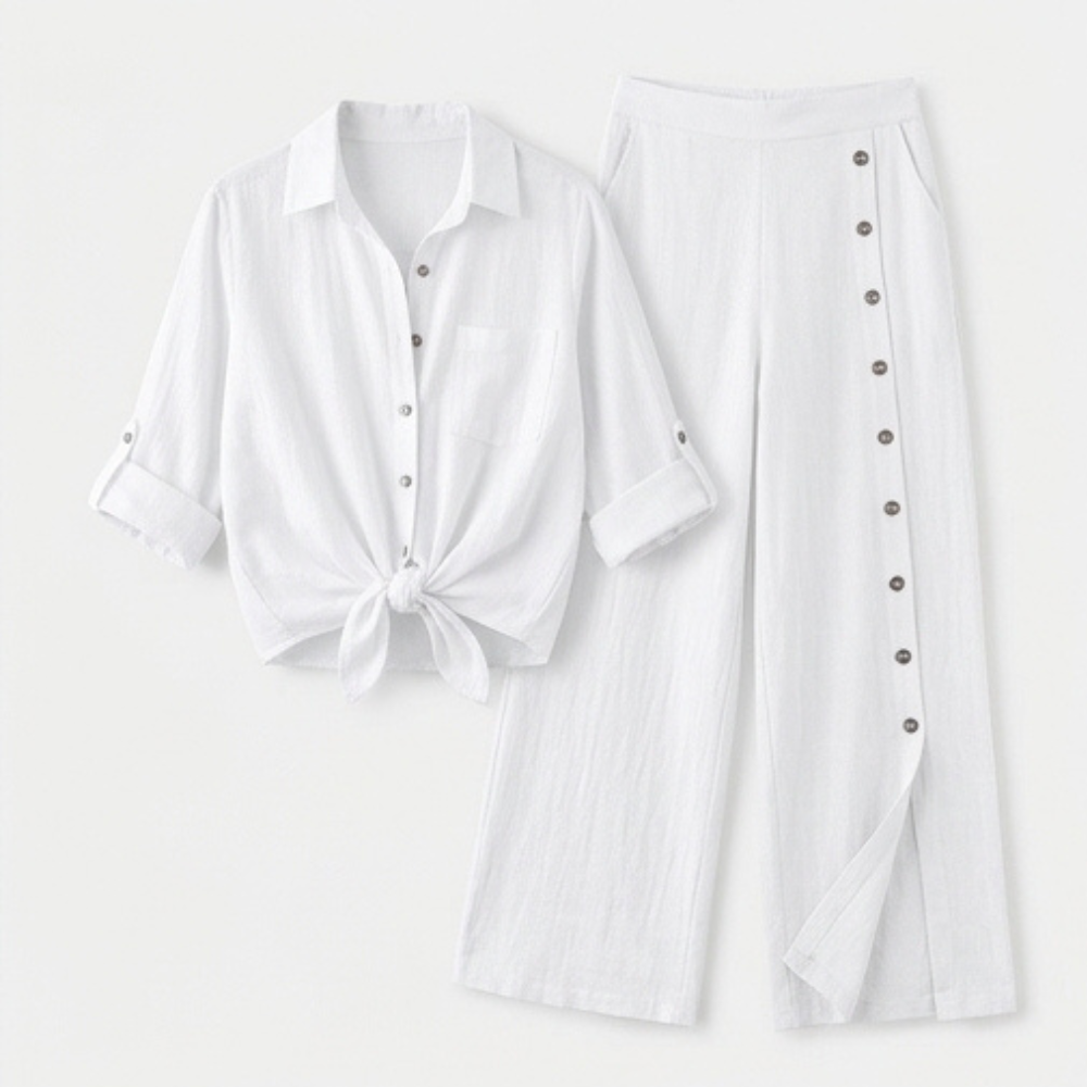 Vivara – Women's Effortless Linen Blend Matching Set