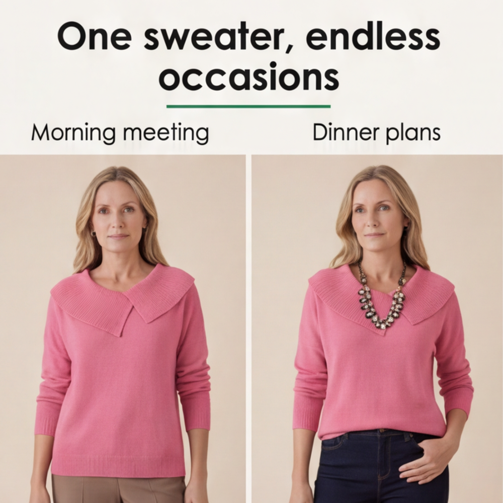 Collara – Asymmetric Collar Knit Sweater
