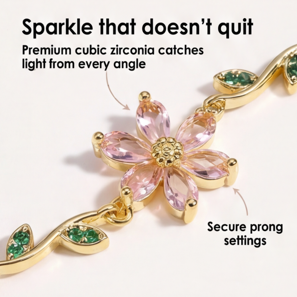 Florelle – Crystal Flower Vine Bracelet