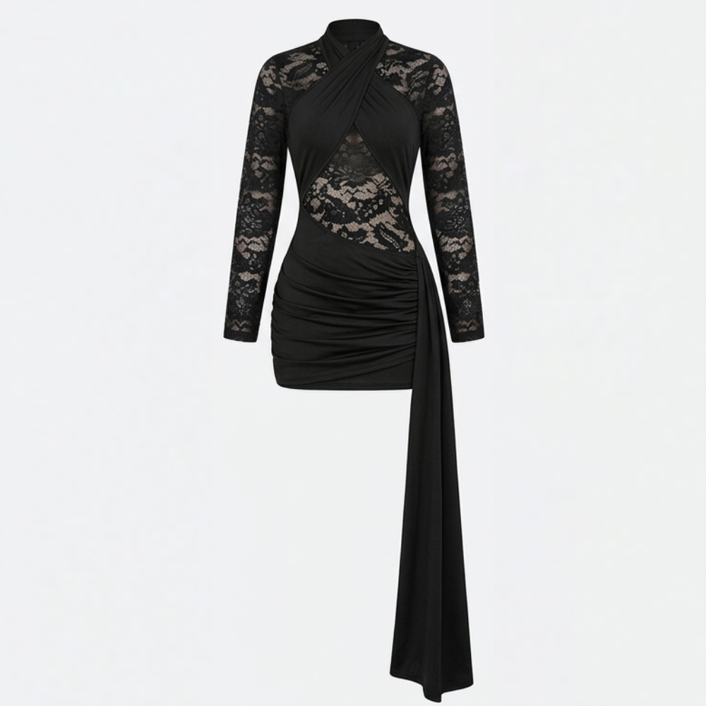 Velaire – Women's Lace Bodycon Mini Dress with Halter Neckline