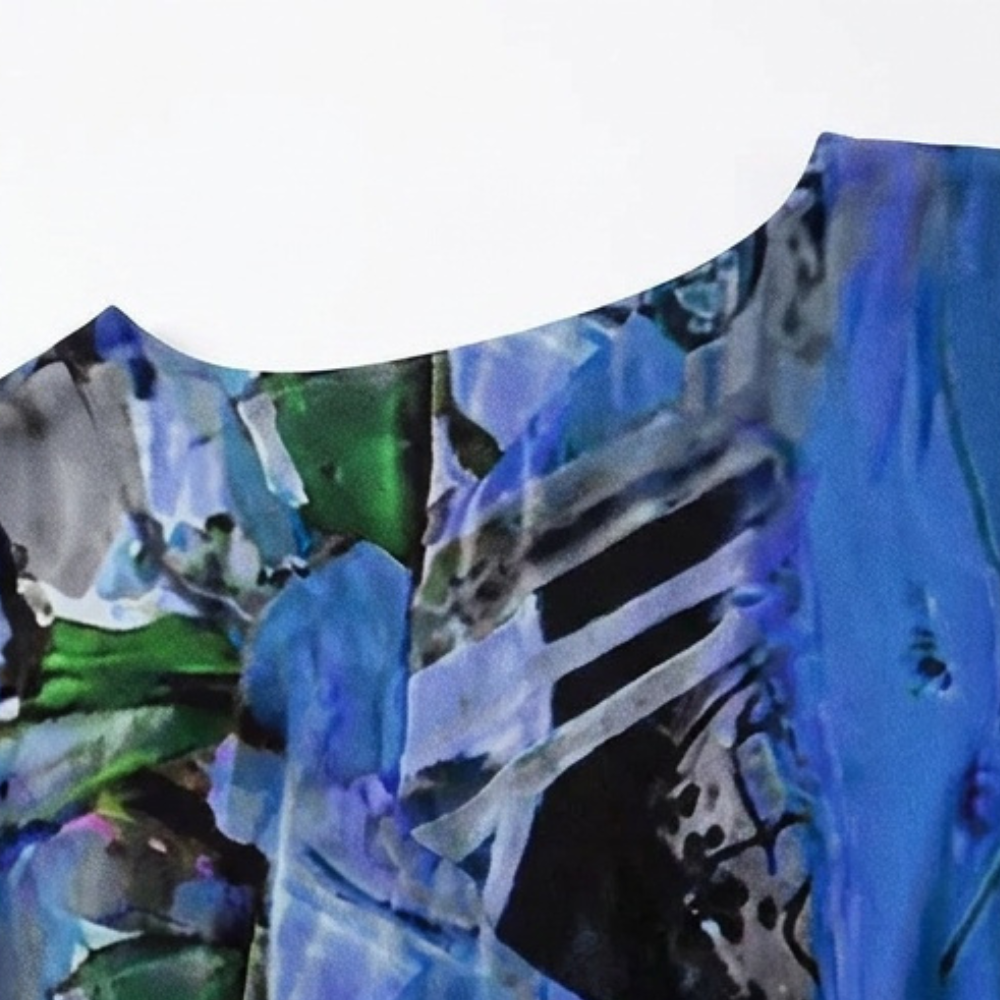 Phaeline – Women's Printed Midi Dress with Attached Cardigan