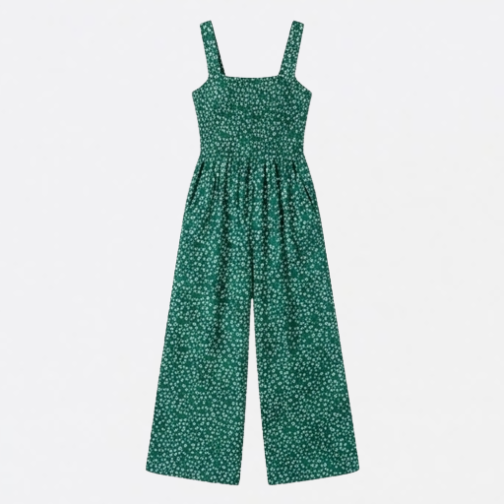 Bloomara – Floral Wide-Leg Jumpsuit with Pockets